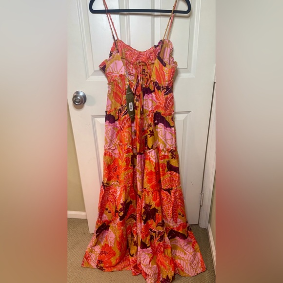 NWT Farm Rio Beige Jungle Panther Lenzing™ Ecovero™ Viscose Maxi Dress, Size L - Picture 6 of 10